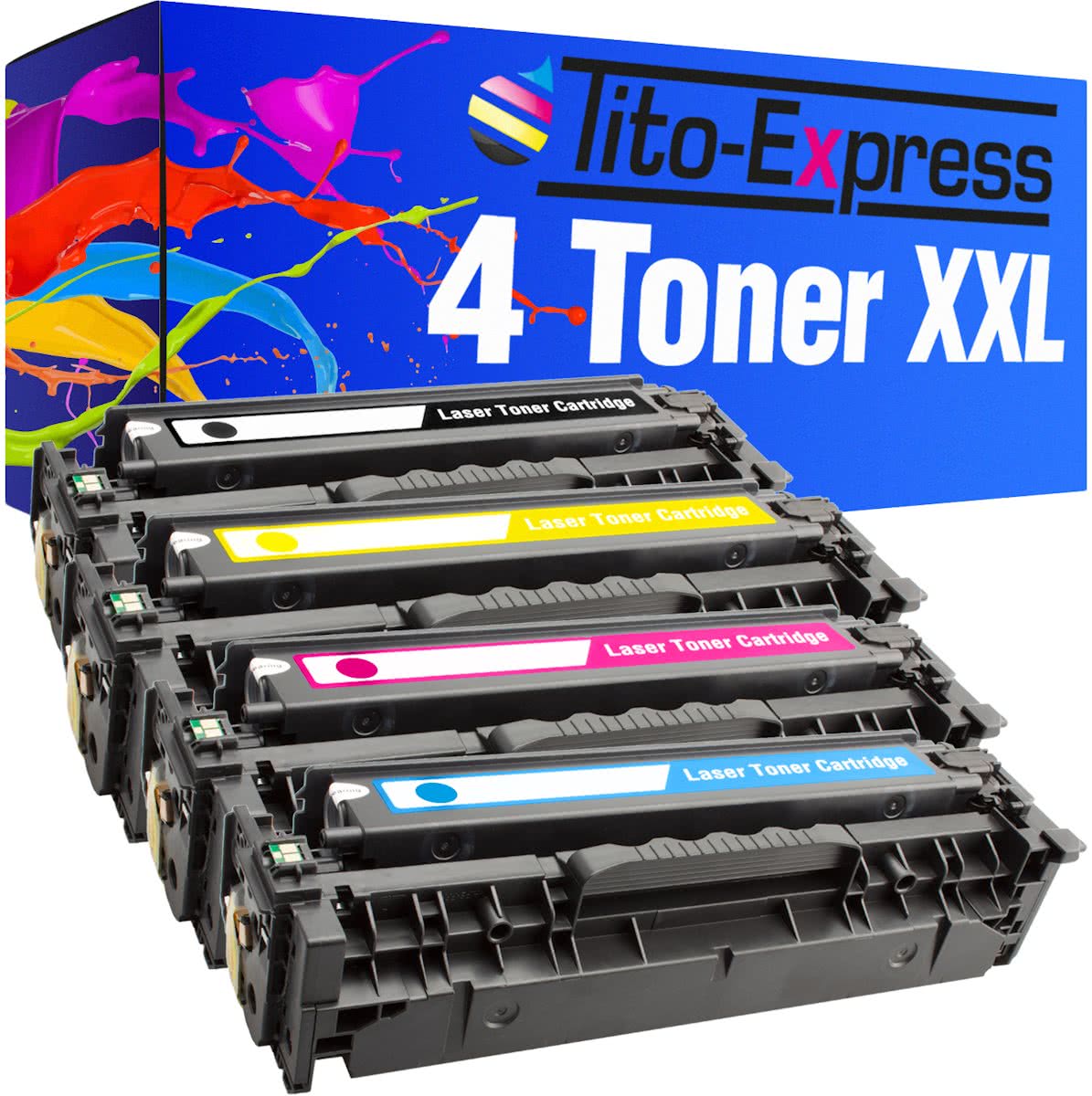 Tito-Express PlatinumSerie 4 Toner XL PlatinumSerie voor HP CE410X CE411A CE412A CE413A Laserjet Pro 300 Color M351A 300 Color MFP M375NW 400 Color M451DN 400 Color M451DW 400 Color M451NW 400 M475DN 400 M475DW