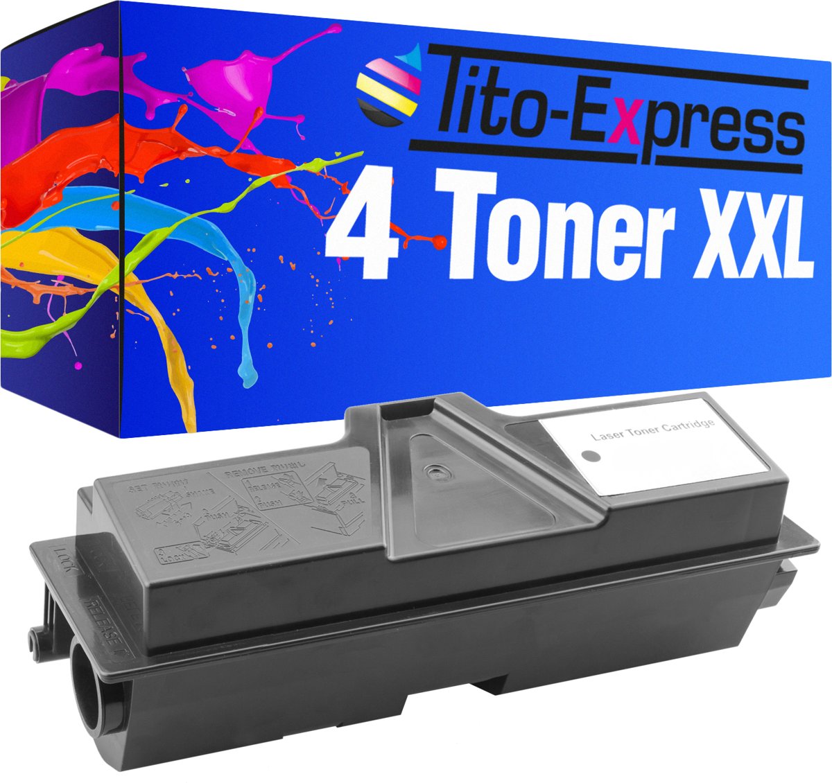 Tito-Express PlatinumSerie 4 toner voor Kyocera Mita TK-130 XXL zwart 56.000 paginas PlatinumSerie Kyocera Mita FS-1028 MFP / FS-1128 MFP / FS-1300 / FS-1350