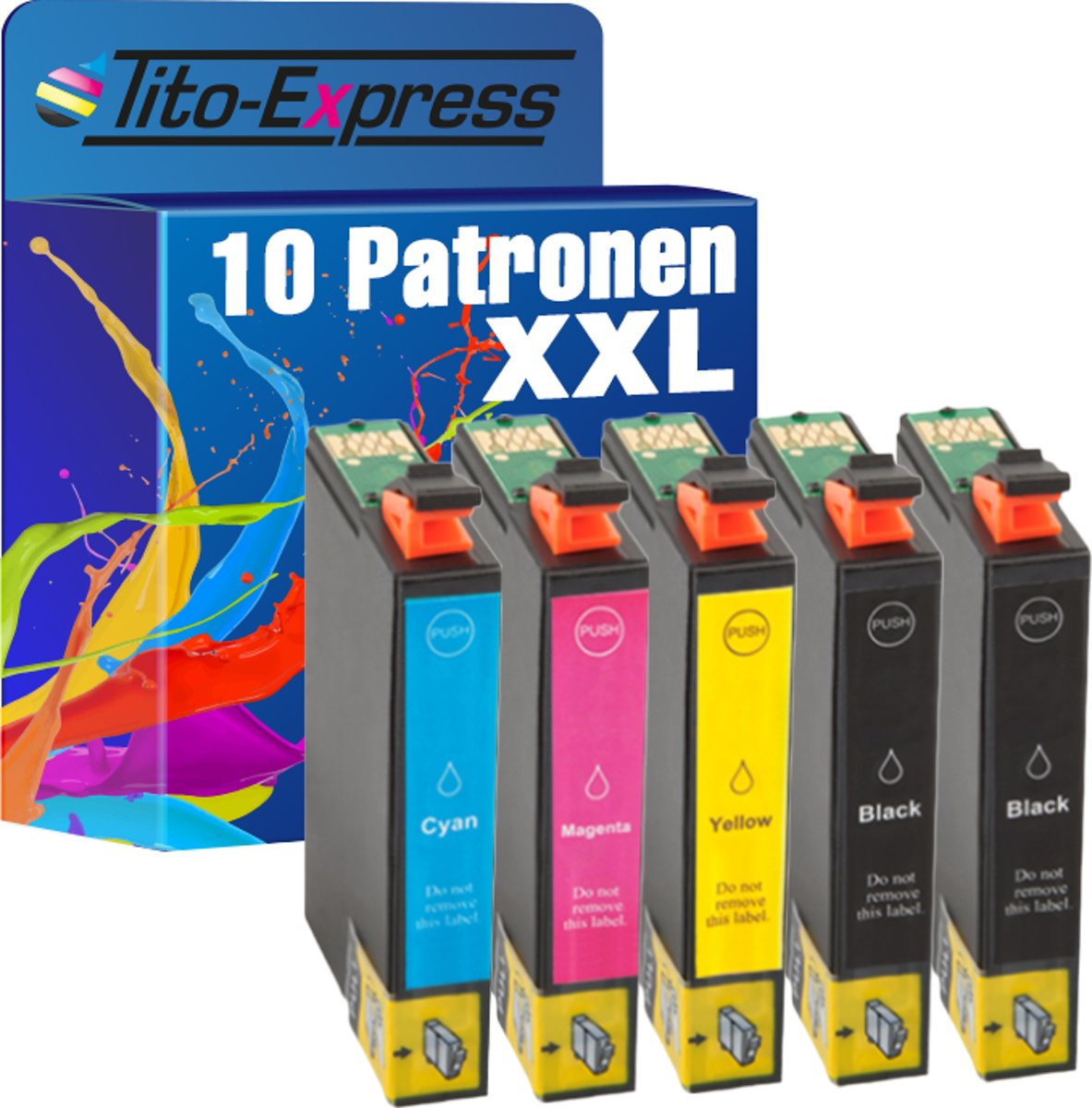 Tito-Express PlatinumSerie PlatinumSerie 10 cartridges XXL compatibel voor Epson TE 502XL Epson workforce WF2860 DWF WF2865 DWF Epson expression home XP5100 XP5105 XP5115 Epson Expression Home: XP-5100 Series / XP-5105 / XP-5115