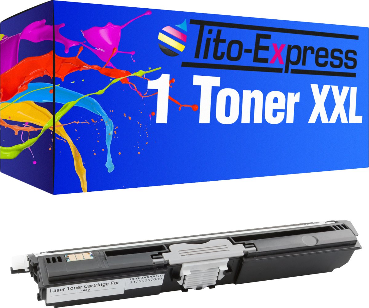 Tito-Express PlatinumSerie PlatinumSerie® 1 toner compatibel met Konica Minolta 1600 zwart XXL Konica Minolta Magicolor 1600 W / 1650 EN / 1650 EN D / 1650 EN DT / 1650 Series / 1680 MF / 1690 MF