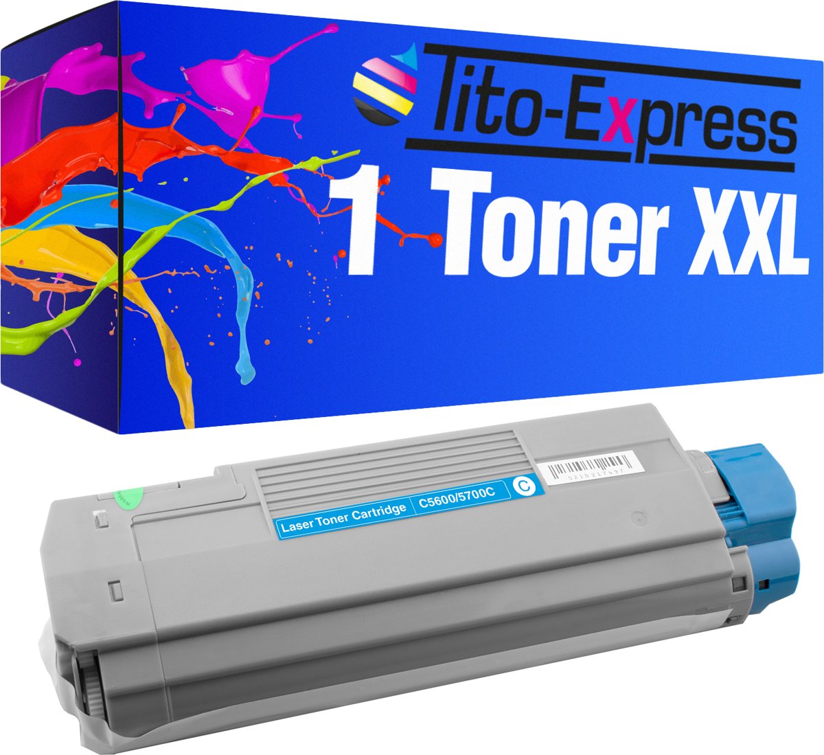 Tito-Express PlatinumSerie PlatinumSerie® 1 x XXL tonercartridge cyaan voor Oki C5600 C5600 N C5600 DN C5700 C5700 C5700 DN N Oki: C5600 / C5600 N / C5600 DN / C5700 / C5700 N / C5700 DN