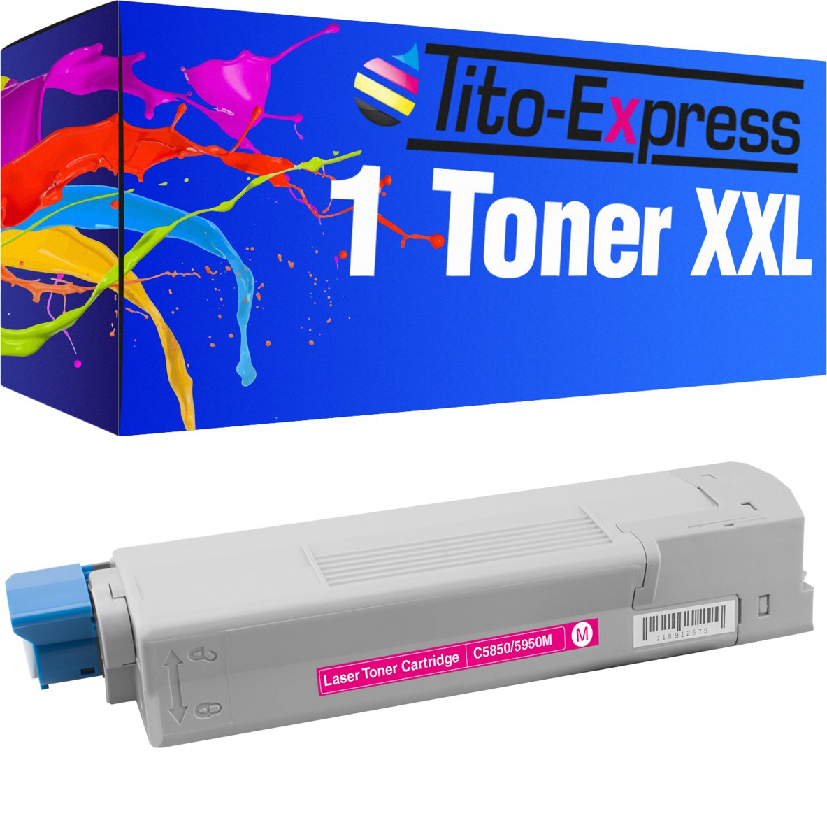 Tito-Express PlatinumSerie PlatinumSerie® 1 x XXL tonercartridge magenta voor Oki C5950 C5950 CDTN MC560 N MC560 DN Oki: C 5850 / C 5850 DN / C 5850 N / C 5850 Series / C 5950 / C 5950 CDTN / C 5950 DN / C 5950 DTN / C 5950 N / C 5950 Series / C