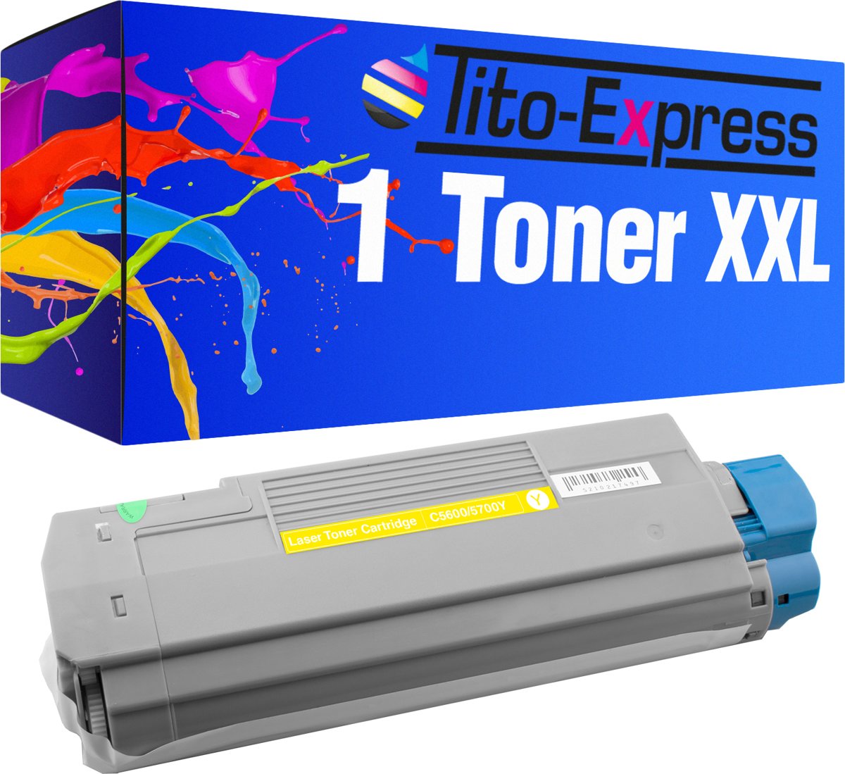 Tito-Express PlatinumSerie PlatinumSerie® 1 x tonercartridge XXL geel voor Oki C5600 C5600 N C5600 DN C5700 C5700 C5700 DN N Oki: C5600 / C5600 N / C5600 DN / C5700 / C5700 N / C5700 DN