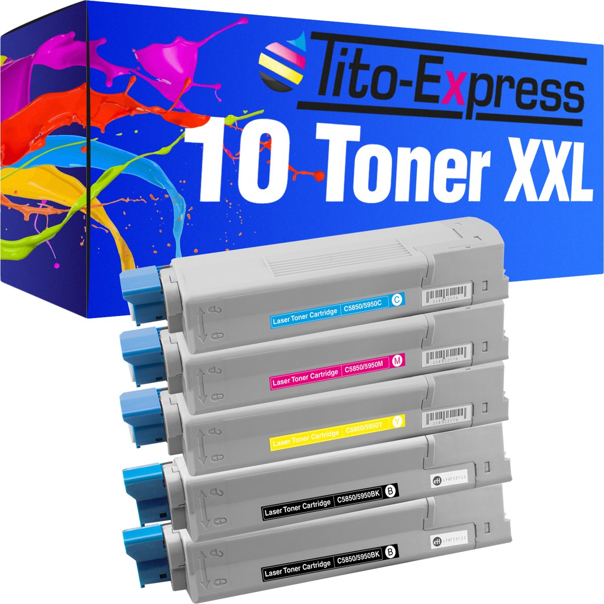 Tito-Express PlatinumSerie PlatinumSerie® 10 toner XXL voor de Oki C5850 CDTN MC560 N MC560 DN Oki: C 5850 / C 5850 DN / C 5850 N / C 5850 Series / C 5950 / C 5950 CDTN / C 5950 DN / C 5950 DTN / C 5950 N / C 5950 Series / C 6150 Series / MC 560 DN