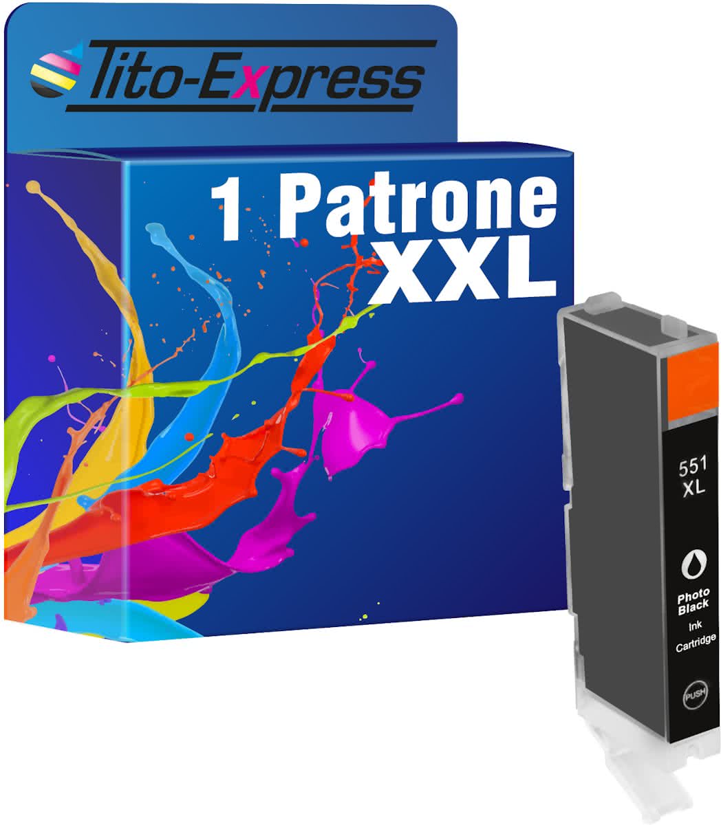 Tito-Express PlatinumSerie PlatinumSerie® 1x inktcartridge XXL voor Canon CLI-551XL Photoblack Canon Pixma IP7250 MG5450 MG6350 MX725 MX925