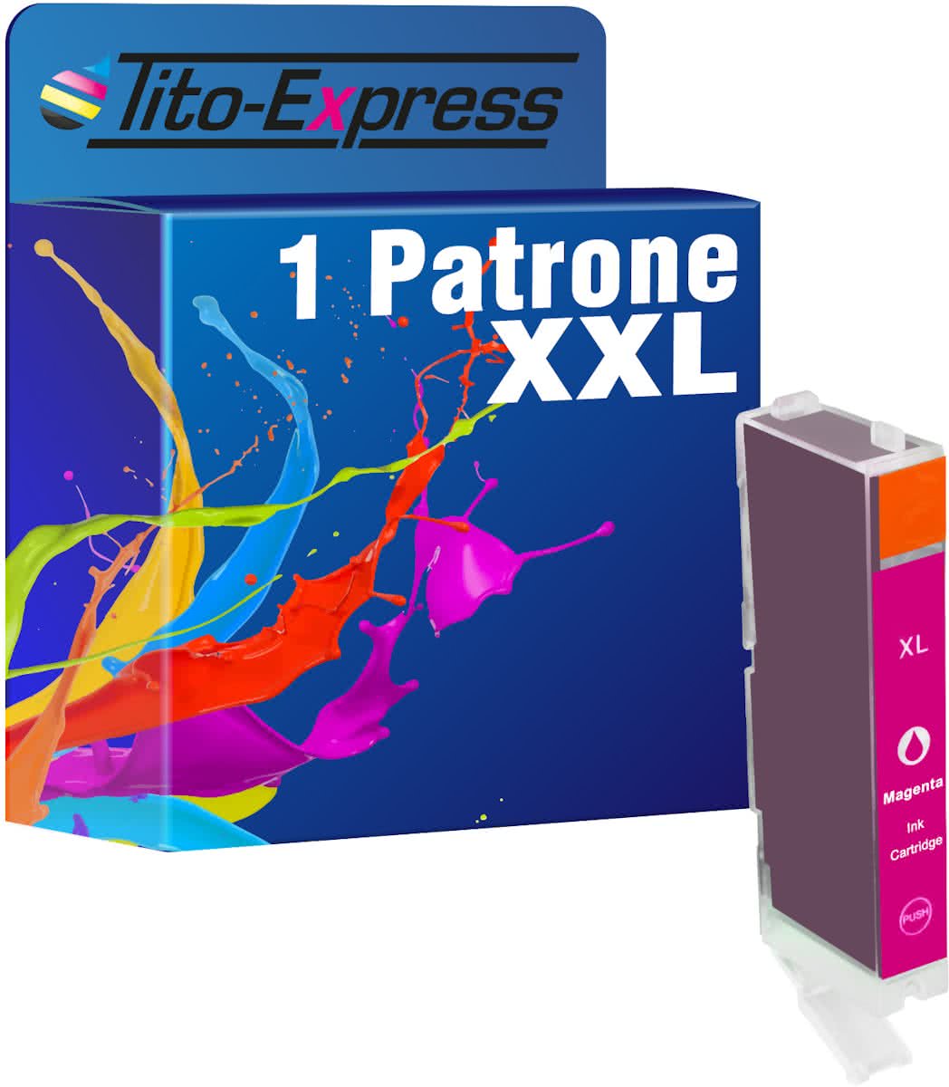 Tito-Express PlatinumSerie PlatinumSerie® 1x inktpatroon compatibel voor Canon CLI-571 XL Magenta Pixma MG 5700 Series MG 5750 Series MG 5750 MG 5751 MG 5752 MG 5753 MG 6800 Series MG 6850 Series MG 6850