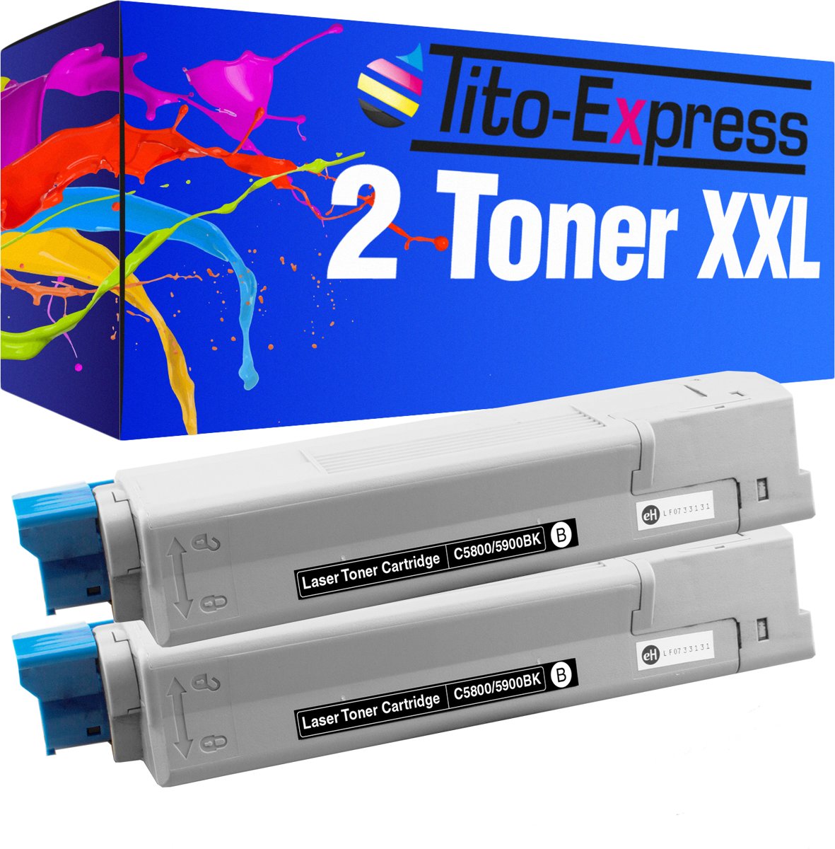 Tito-Express PlatinumSerie PlatinumSerie® 2 toner XXL zwart voor Oki C5900 C5500 N C5550 MFP C5800 DN C5800 LDN C5800 N C5900 Oki: C5500 N / C5550 MFP / C5800 / C5800DN / C5800 LDN / C5800N / C5900 / C5900 CDTN / C5900 DN / C5900 DTN / C5900 N