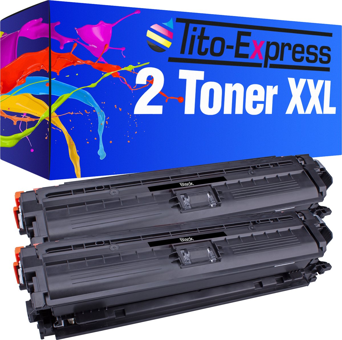 Tito-Express PlatinumSerie PlatinumSerie® 2 x toner compatibel voor HP CE340A XL Zwart Enterprise 700 Color M 775 DN MFP / 700 Color M 775 F MFP / 700 Color M 775 Series / 700 Color M 775 Z MFP / 700 Color MFP M 775 Z plus