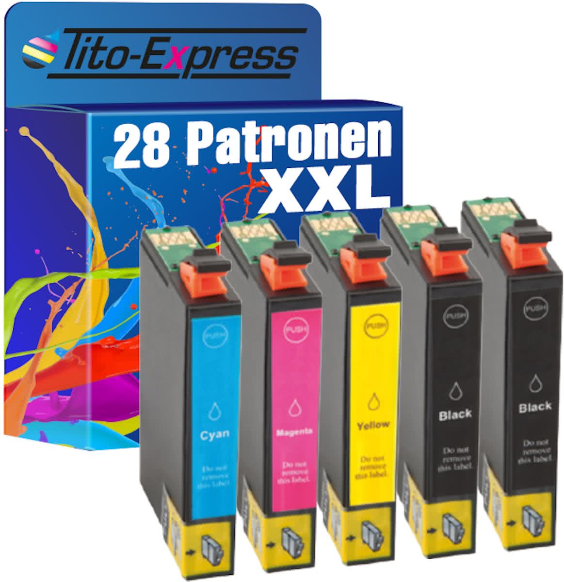 Tito-Express PlatinumSerie PlatinumSerie® 28 Cartridges XXL Compatibel voor Epson TE2701 - TE2704 Workforce WF-3620 WF-7620 DTWF