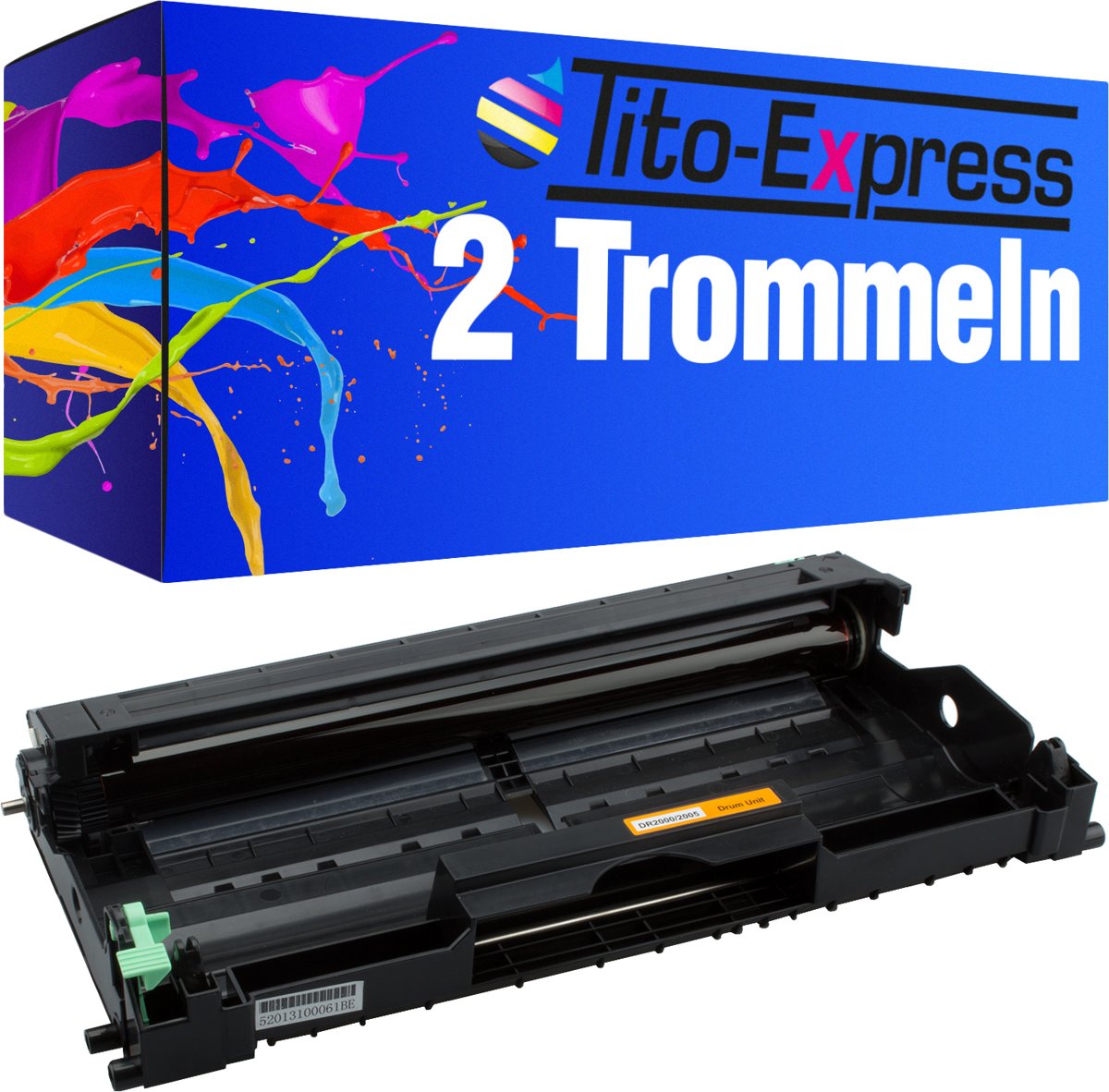 Tito-Express PlatinumSerie PlatinumSerie® 2x Trommel XXL Schwarz für Brother DR-2000 HL-2050 HL-2032 HL-2040 DCP-7010 / DCP-7010 L / DCP-7020 / DCP-7025 / Fax 2820 / Fax 2820 ML / Fax 2820 P / Fax 2820 Series / Fax 2825 / Fax 2825 ML / Fax 2920 /