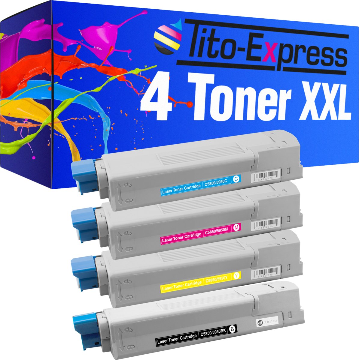 Tito-Express PlatinumSerie PlatinumSerie® 4 toner XXL voor Oki C5950 C5950 CDTN MC560 N MC560 DN Oki: C 5850 / C 5850 DN / C 5850 N / C 5850 Series / C 5950 / C 5950 CDTN / C 5950 DN / C 5950 DTN / C 5950 N / C 5950 Series / C 6150 Series / MC 560