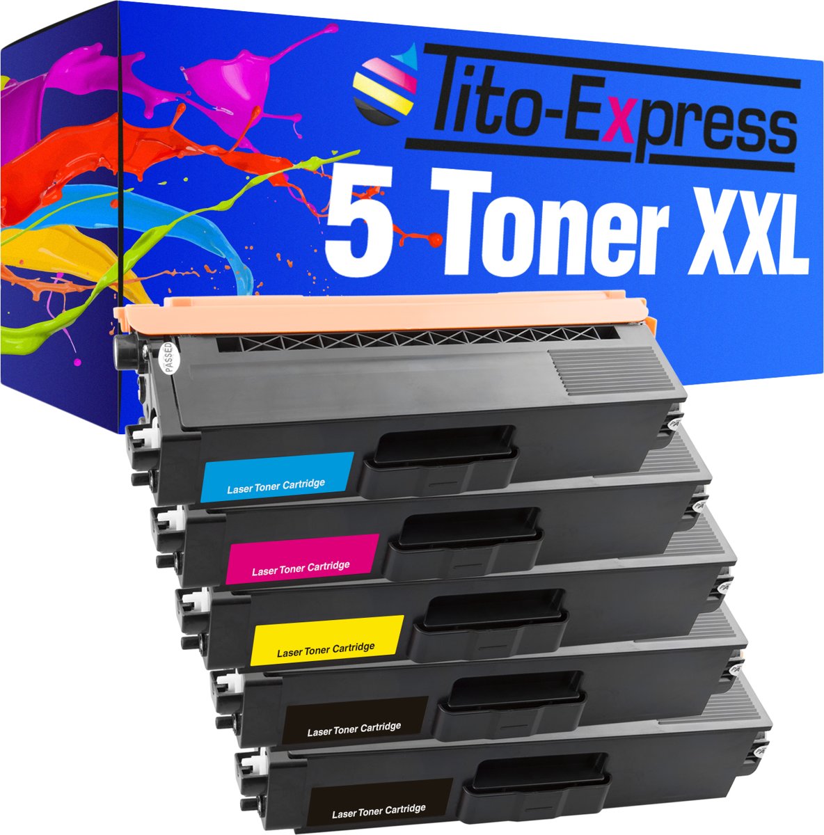 Tito-Express PlatinumSerie PlatinumSerie® 4 x toner cartridge XL compatibel met Brother DCP TN TN-421-423 L 8410 CDN DCP L 8410 CDW HL L 8260 CDW TN-421 / TN-423