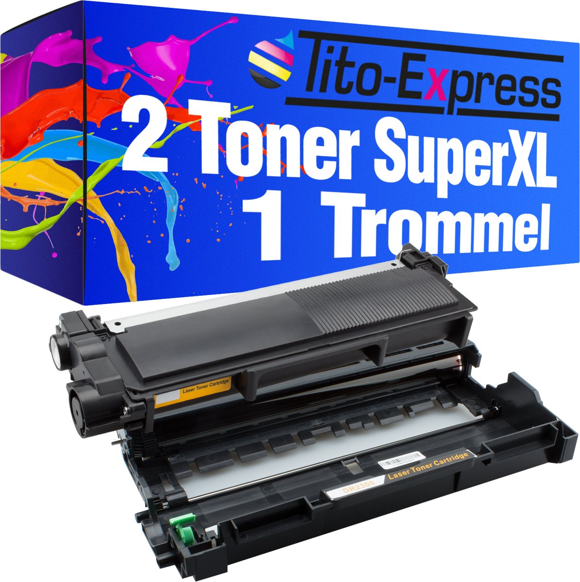 Tito-Express PlatinumSerie PlatinumSerie® drum en 2 compatibel met Brother DR-2300 toner SuperXL TN-2320 HL-L 2300 Series / HL-L 2300 D / HL-L 2320 D / HL-L 2321 D / HL-L 2340 DW / HL-L 2360 DN / HL-L 2360 DW / HL-L 2361 DN / HL-L 2365 DW / HL-L