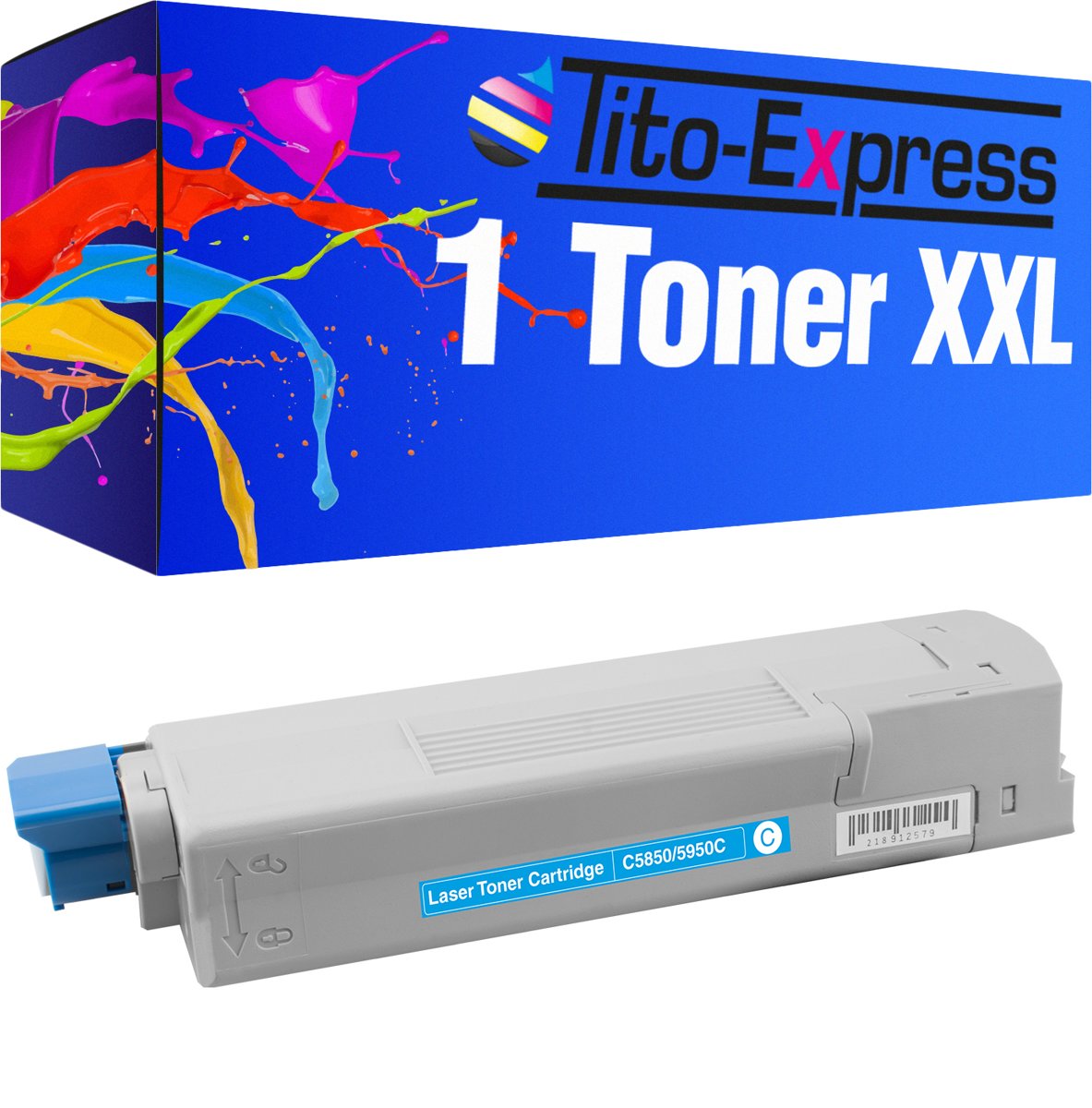 Tito-Express PlatinumSerie PlatinumSerie® toner XXL cyaan voor Oki C5950 C5950 CDTN MC560 N MC560 DN Oki: C 5850 / C 5850 DN / C 5850 N / C 5850 Series / C 5950 / C 5950 CDTN / C 5950 DN / C 5950 DTN / C 5950 N / C 5950 Series / C 6150 Series / MC