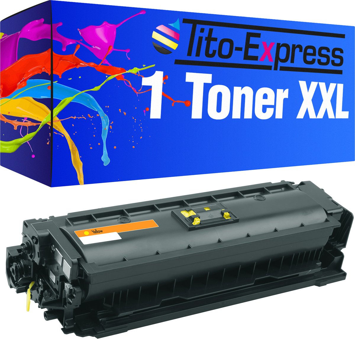 Tito-Express PlatinumSerie PlatinumSerie® toner XXL voor HP CF362X 508 X geel M550 Series / M552 DN / M553 / M553 DN / M553 N / M553 X / MFP M570 Series / MFP M577 DN / MFP M577 F / Flow MFP M577 C