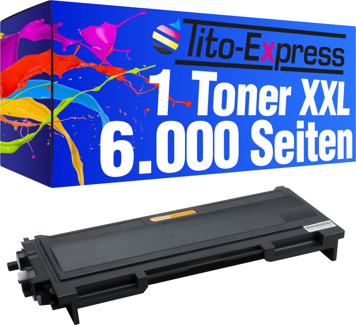 Tito-Express PlatinumSerie PlatinumSerie® toner mega XXL zwart compatibel voor Brother TN-2000 6.000 pagina s HL-2020 / HL-2030 / HL-2032 / HL-2040 / HL-2050 / HL-2070 / HL-2070N / MFC-7220 / MFC-7225 / MFC-7225N / MFC-7240 / MFC-7290 / MFC-7420 /