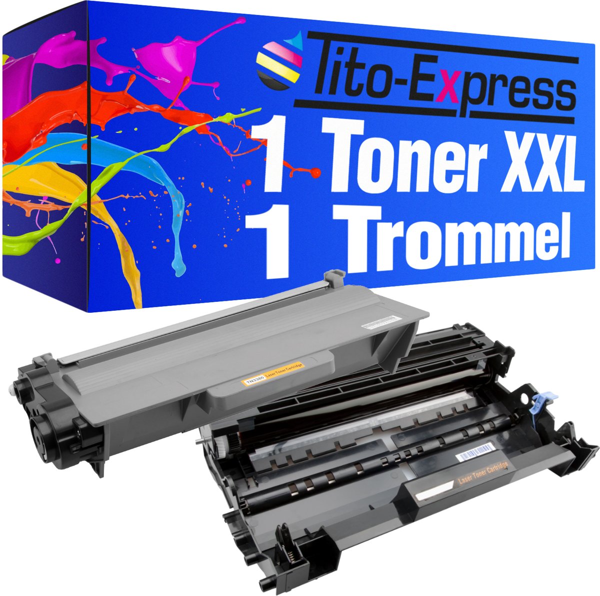 Tito-Express PlatinumSerie Set Trommel & Toner XXL Schwarz kompatibel für Brother DR-3300 & TN-3380 PlatinumSerie DCP-8110DN / DCP-8155DN / DCP-8250DN / HL-5440D / HL-5450D / HL-5470 / HL-5480DW / HL-6180 / MFC-8510DN / MFC-8515DN / MFC-8520DN /