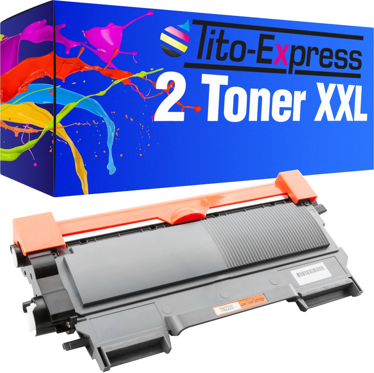 Tito-Express PlatinumSerie XXL zwart 2 toner compatibel voor brother TN-2220, 3000 paginas, laser HL-2200 Series / HL-2215 / HL-2220 / HL-2230 / HL-2240 / HL-2240 D / HL-2240 L / HL-2240 DR / HL-2250 DN / HL-2250 DNR / HL-2270 DW / HL-2275 DW /