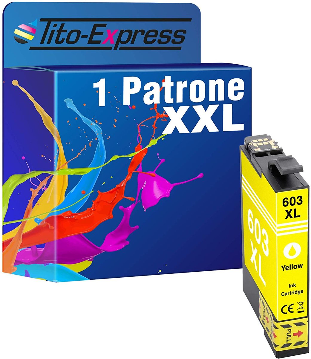 Tito-Express PlatinumSeries 1 cartridge TE-603XL compatibel met Epson Geel 15ml XXL-inhoud