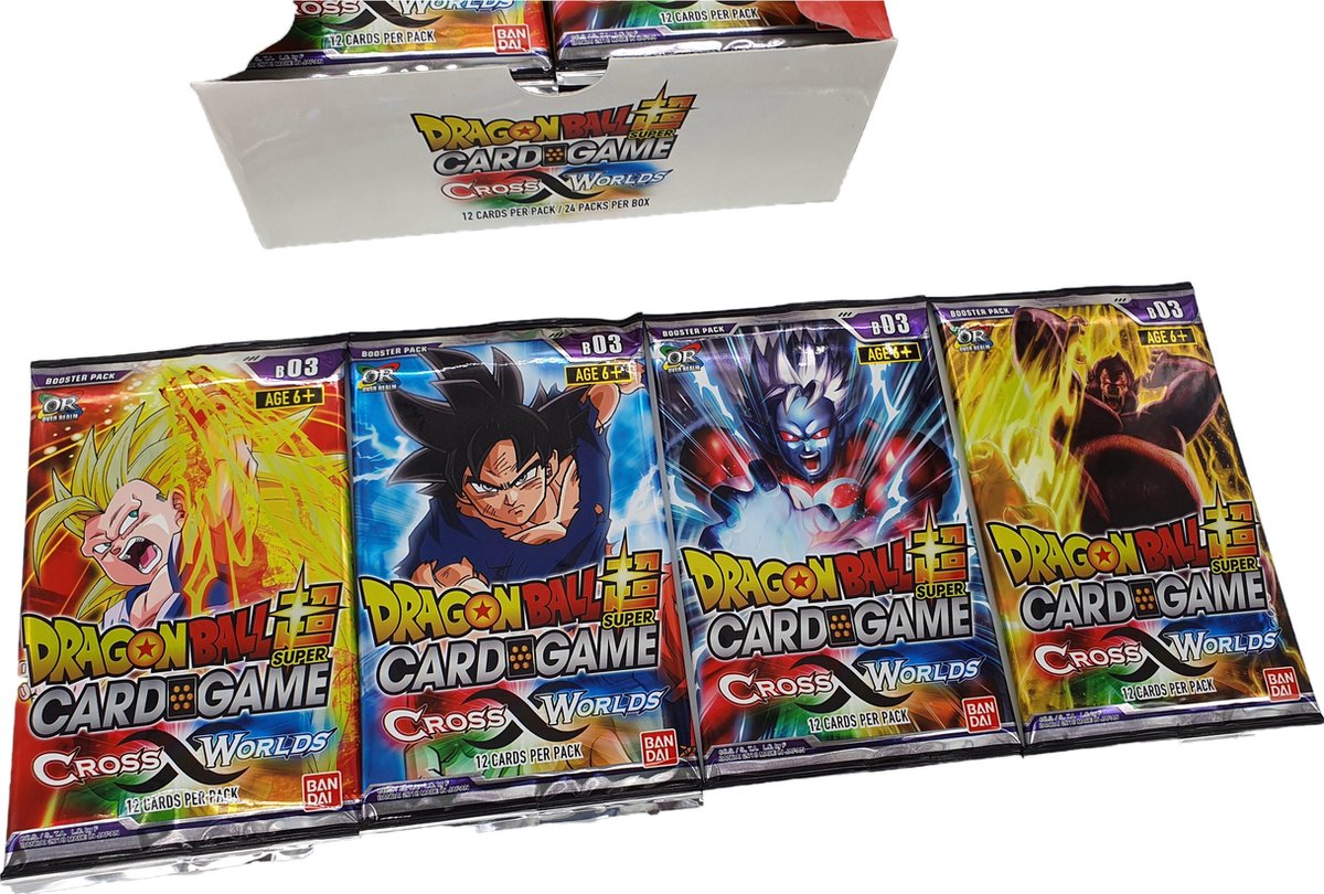 Dragon Ball Super Card Game Booster pak serie 3 Cross Worlds  - 12 kaarten