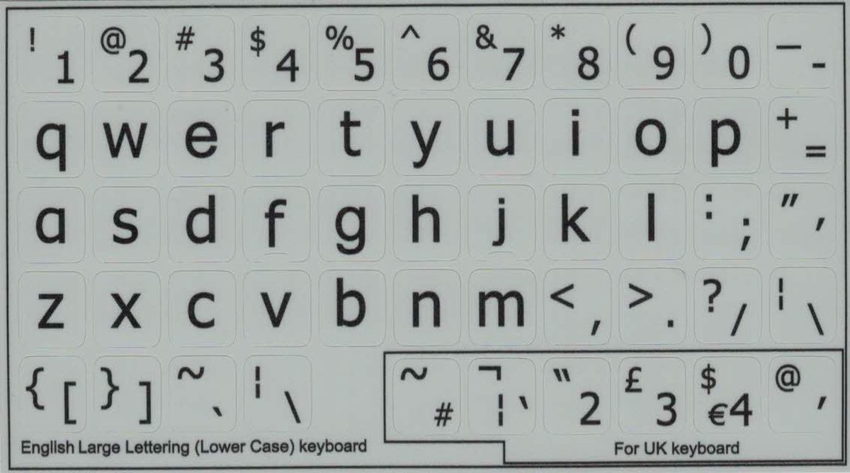 Qwerty Sticker Grijs (educatief voor kinderen)