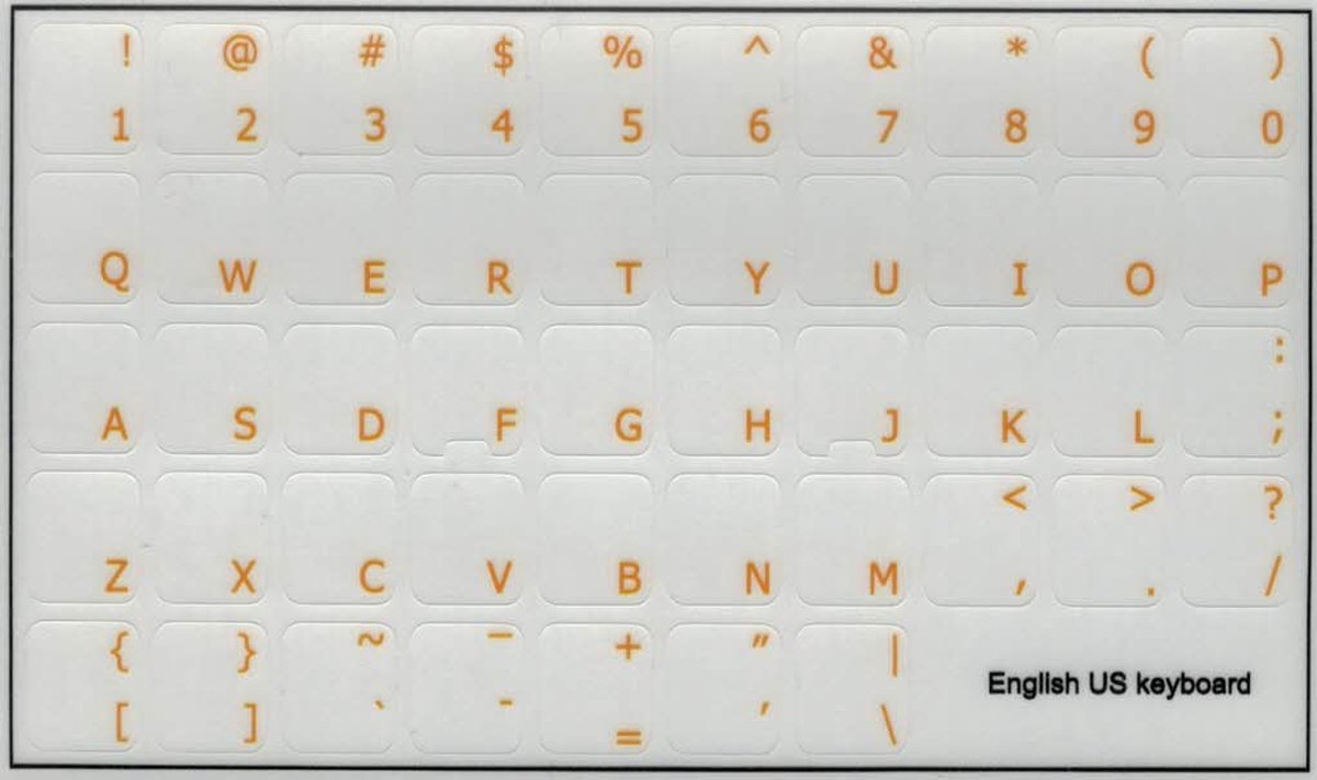 Qwerty Sticker Transparant Oranje