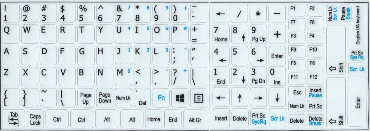 Qwerty Wit incl. f-toetsen en numpad