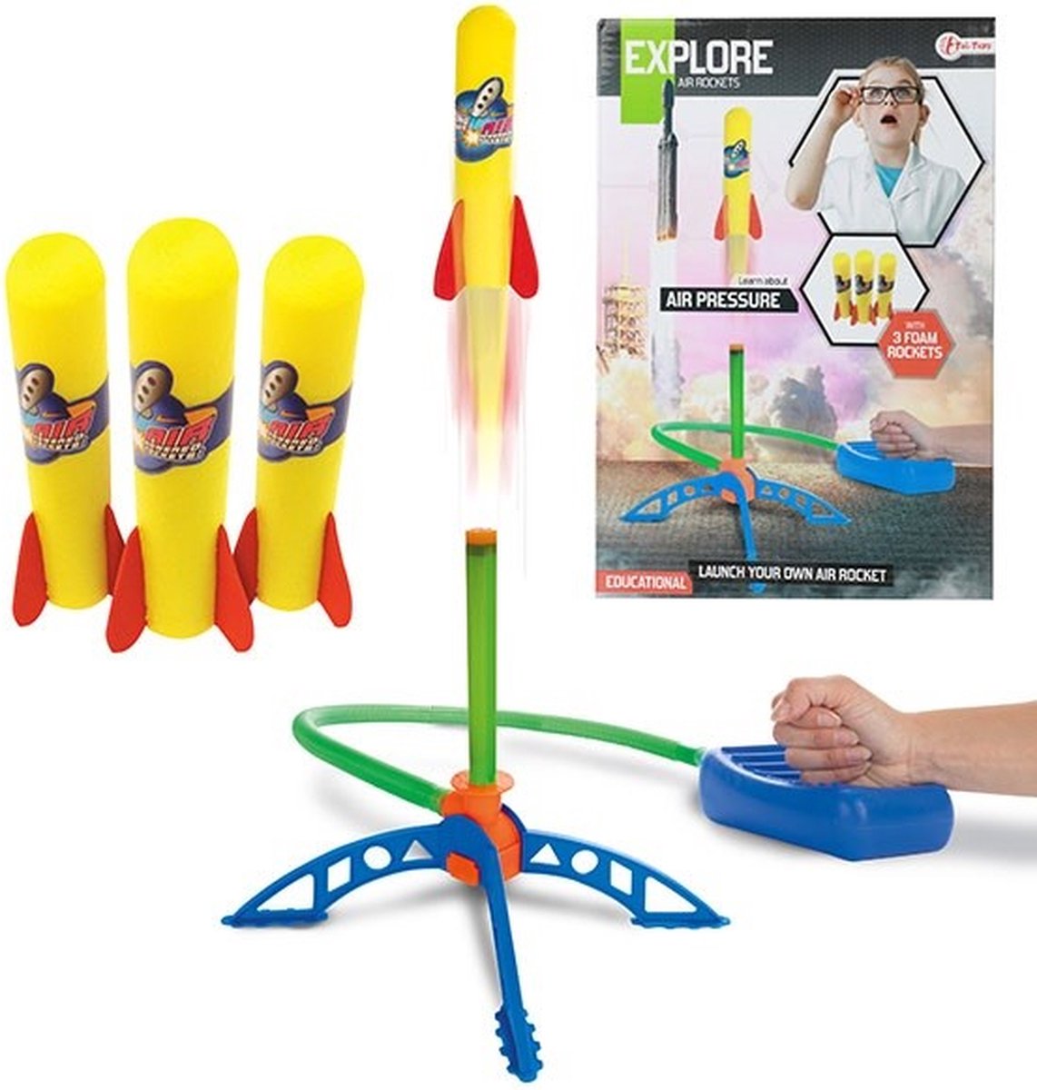 Explore - Luchtdruk Raket Blaster set met pomp