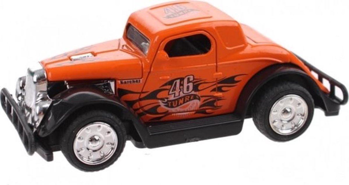 Hot Rod Auto Metal Pull Back (Oranje) 9 cm Toi Toys - Modelauto - Schaalmodel - Model auto