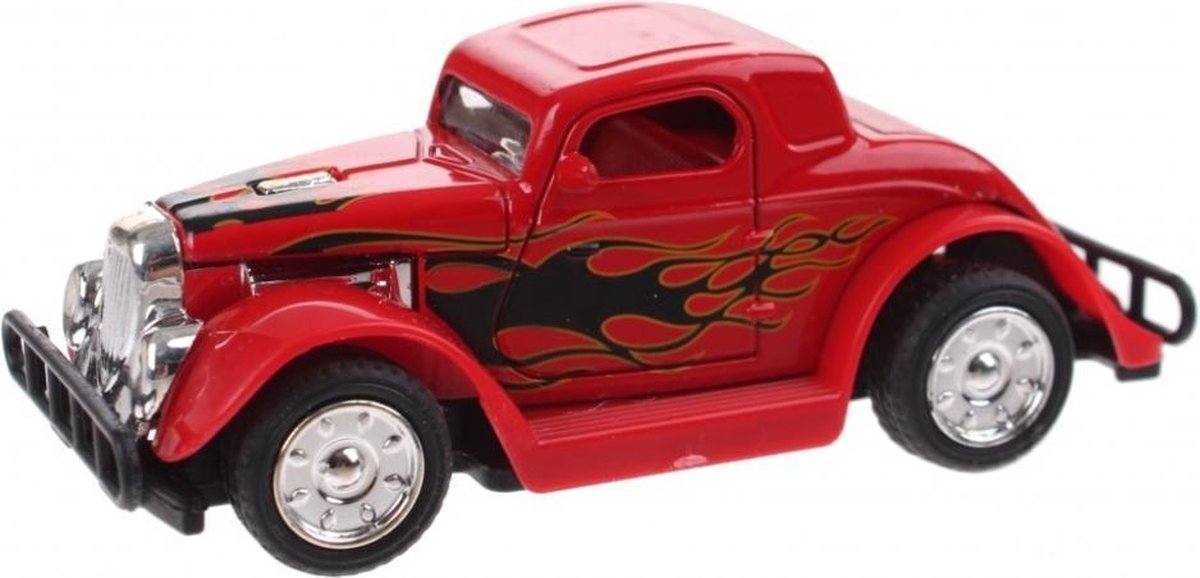 Hot Rod Auto Metal Pull Back (Rood) 9 cm Toi Toys - Modelauto - Schaalmodel - Model auto