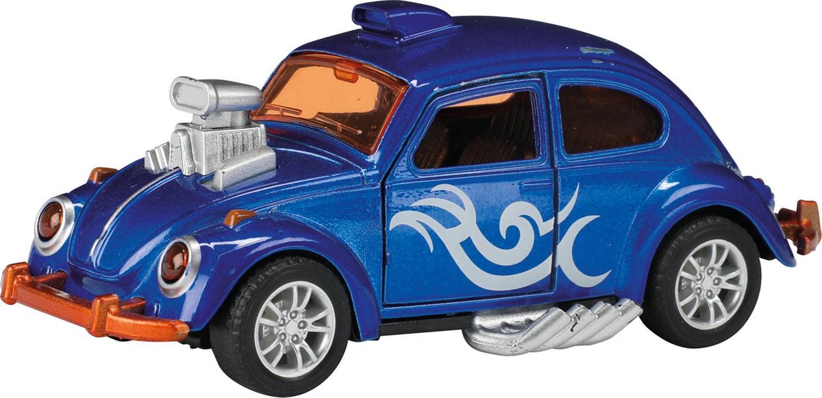 Hot Rod Kever Beetle Metal (Donkerblauw) Toi-Toys 13 cm - Modelauto - Schaalmodel - Model auto