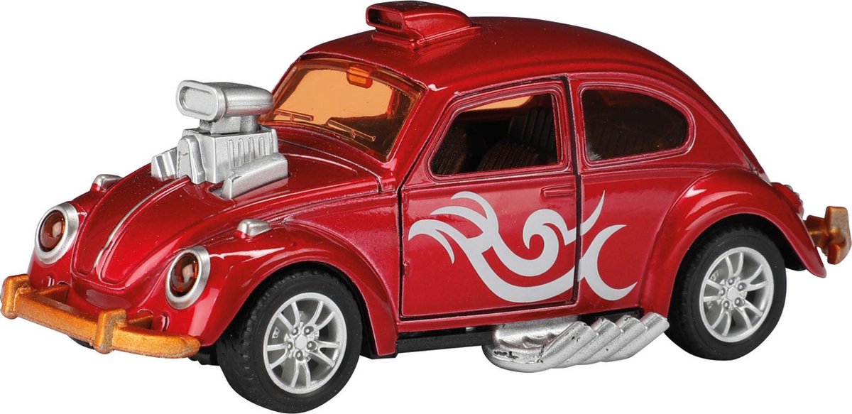 Hot Rod Kever Beetle Metal (Rood) Toi-Toys 13 cm - Modelauto - Schaalmodel - Model auto