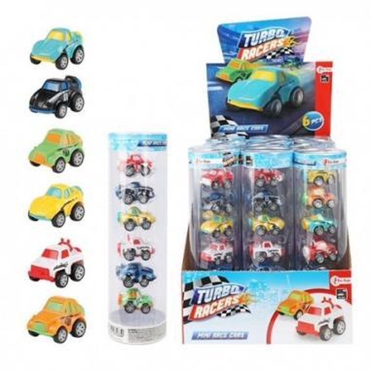 TURBO RACERS Set mini auto 6st koker