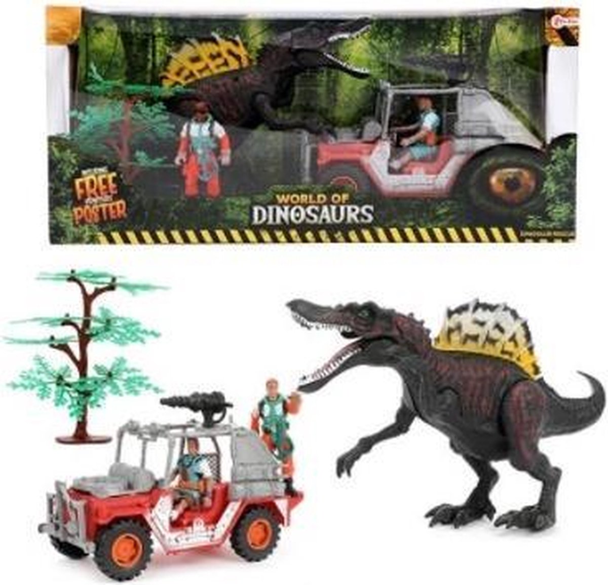 WORLD OF DINOSAURS Playset -jeep+dino