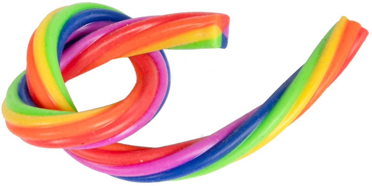 Fun Super Rekbaar Touw Regenboog, 2st.