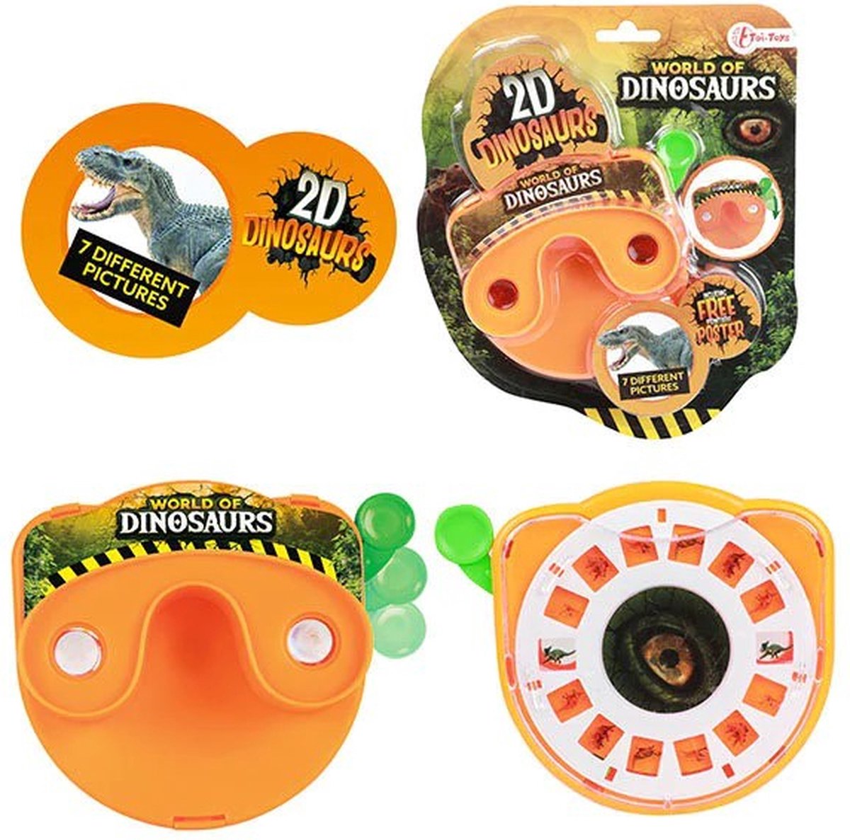 Toi Toys - dia plaatjes - World of Dinoaurs - diakijker - viewer - Kinderspeelgoed - plaatjes camera