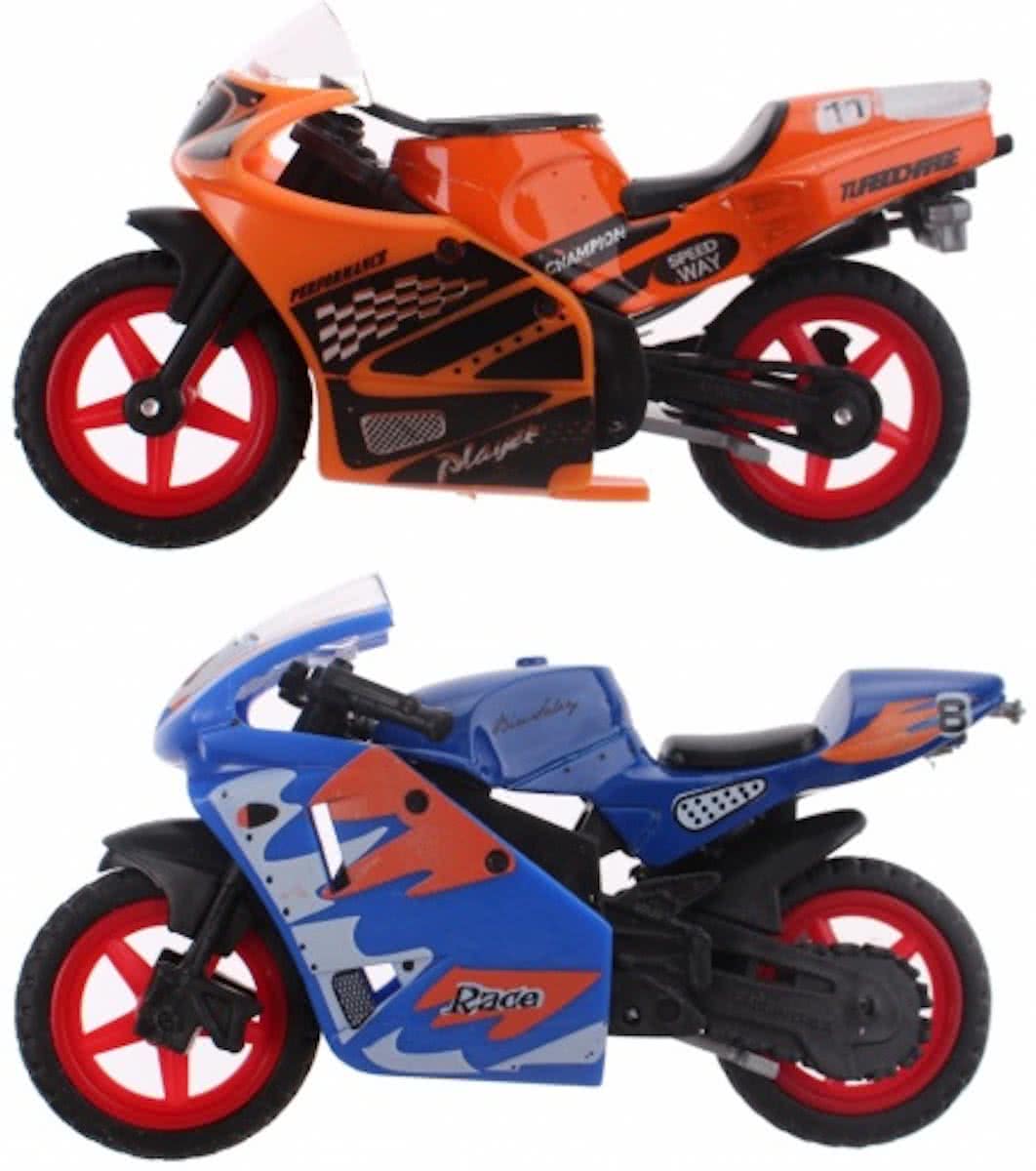 Toi-toys Die Cast Races Motors 2 Stuks 9 Cm Blauw/oranje