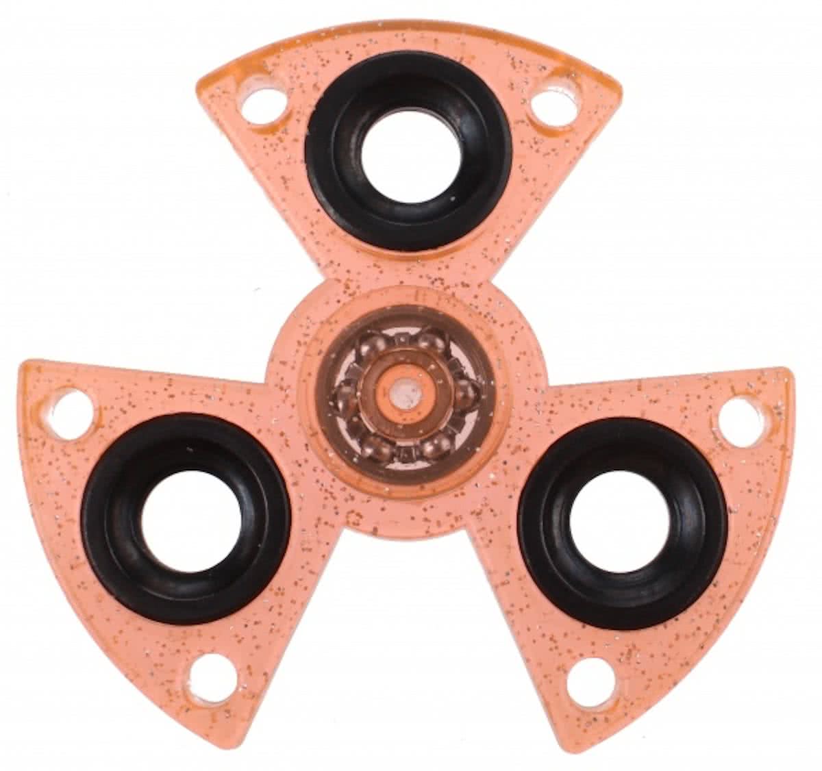 Toi-toys Fidget Spinner Driehoek 3 Poten 7 Cm Glitter Oranje