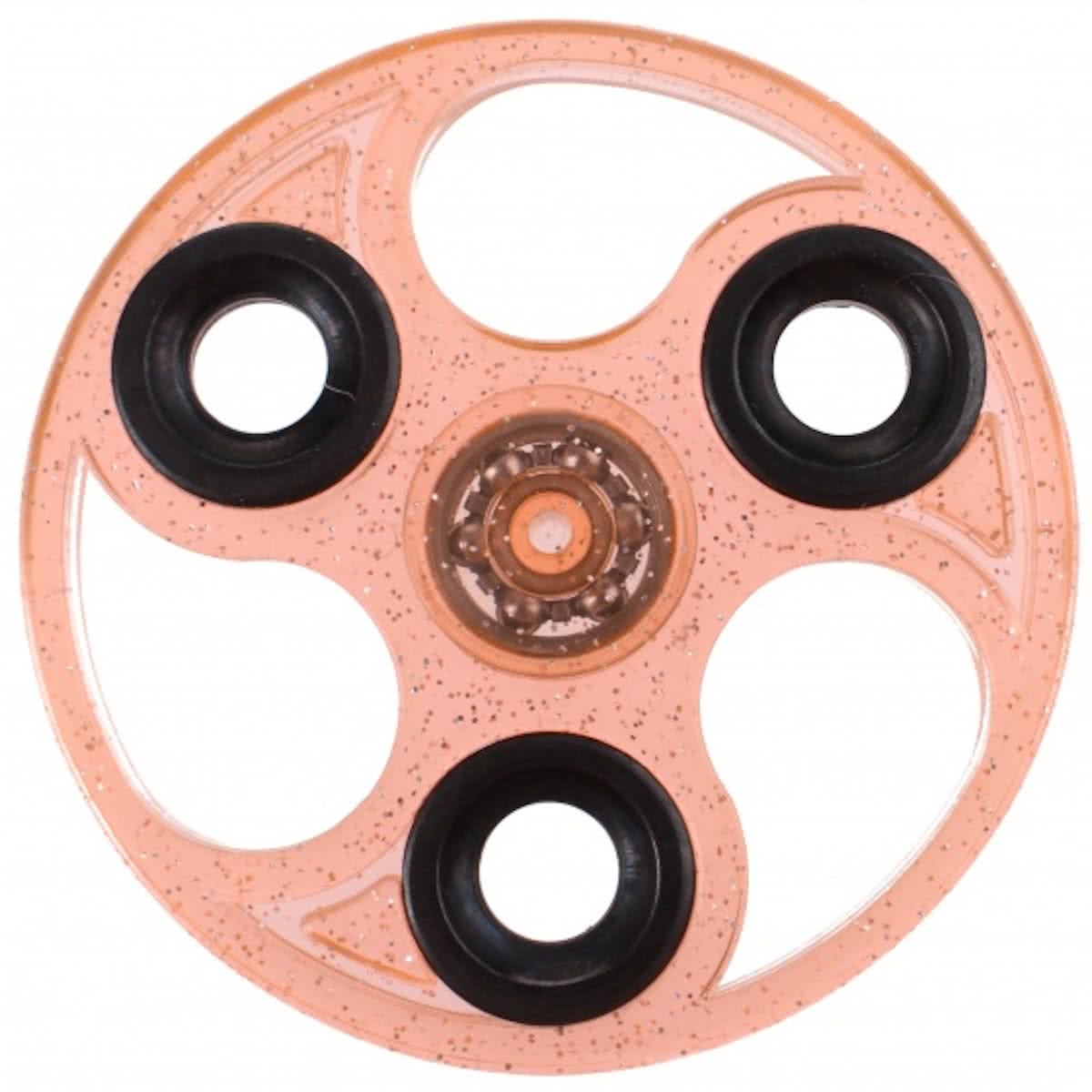 Toi-toys Fidget Spinner Rond 3 Poten 7 Cm Glitter Oranje