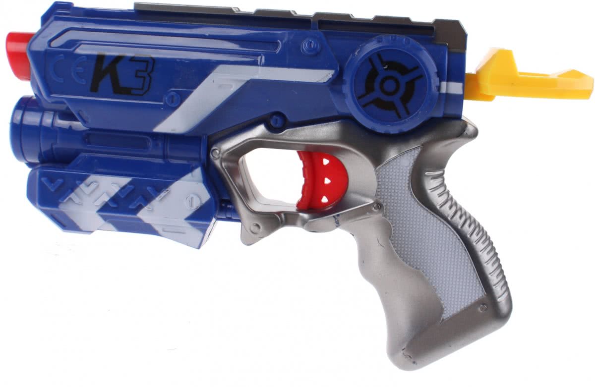 Toi-toys Foam Blaster K3 Pistool Met Darts 18 Cm Blauw 3-delig