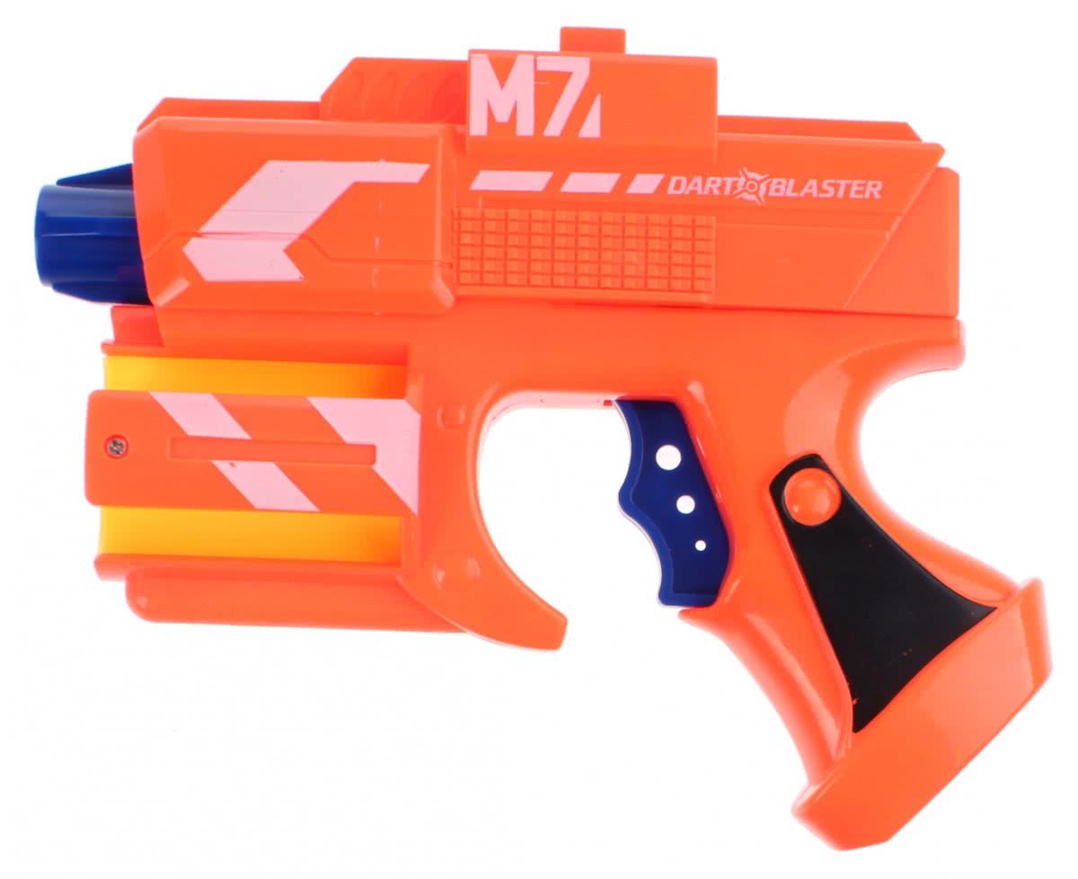 Toi-toys Foam Blaster M7 Pistool Met Darts 16 Cm Oranje 3-delig