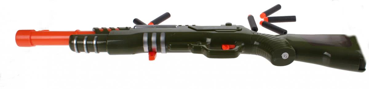 Toi-toys Foam Shotgun Geweer Met Darts 60 Cm Groen