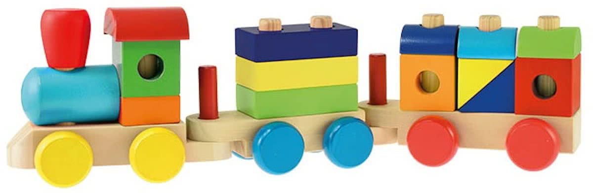 Toi-toys Houten Trein 46 Cm 16-delig