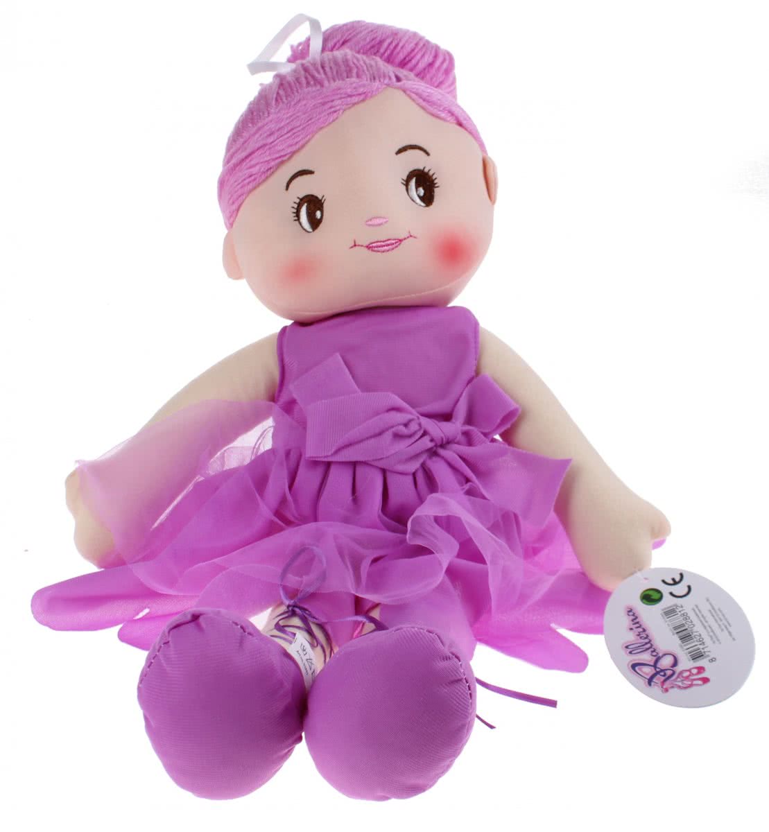 Toi-toys Knuffelpop Ballerina 35 Cm Pluche Lila