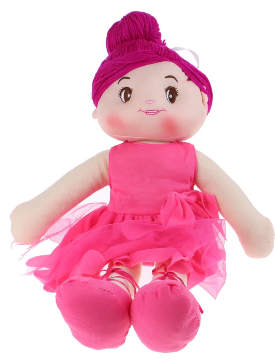 Toi-toys Knuffelpop Ballerina 35 Cm Pluche Paars/roze