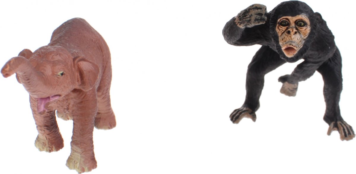 Toi-toys Speelfiguren Aap En Olifant 10 Cm