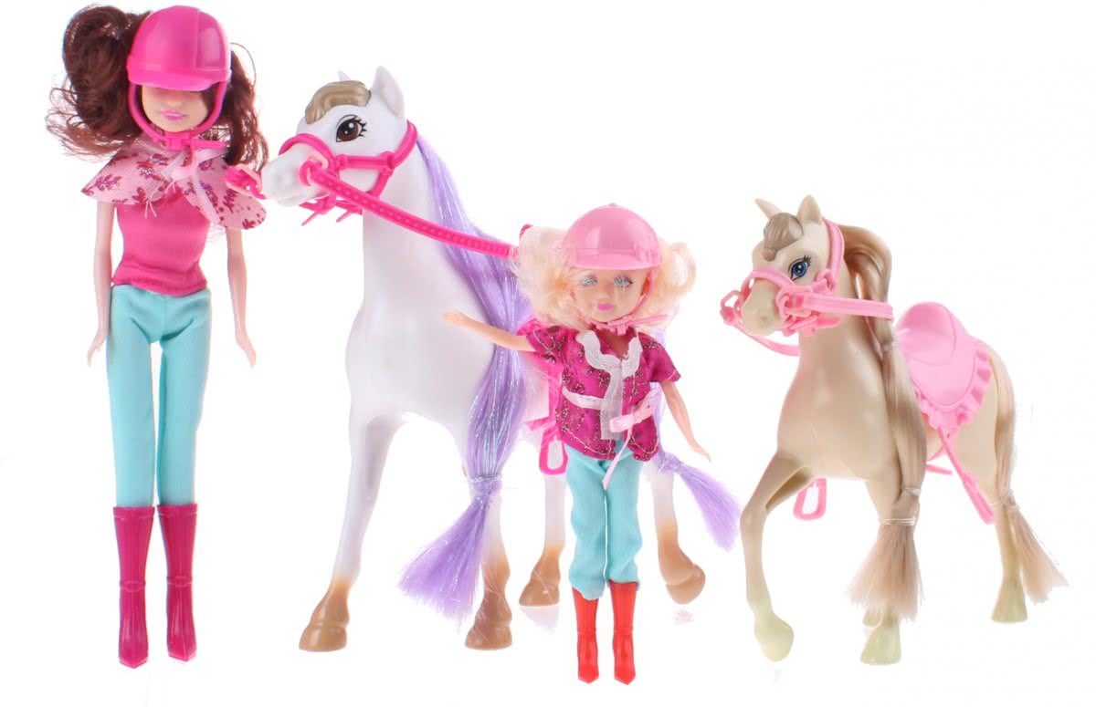 Toi-toys Speelset Kaileys Paard En Pony 4-delig Wit/bruin/roze