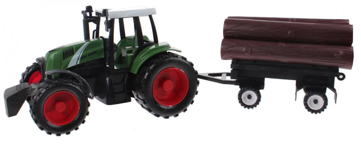 Toi-toys Speelset Tractor Met Aanhanger Boomstam 42 Cm Groen