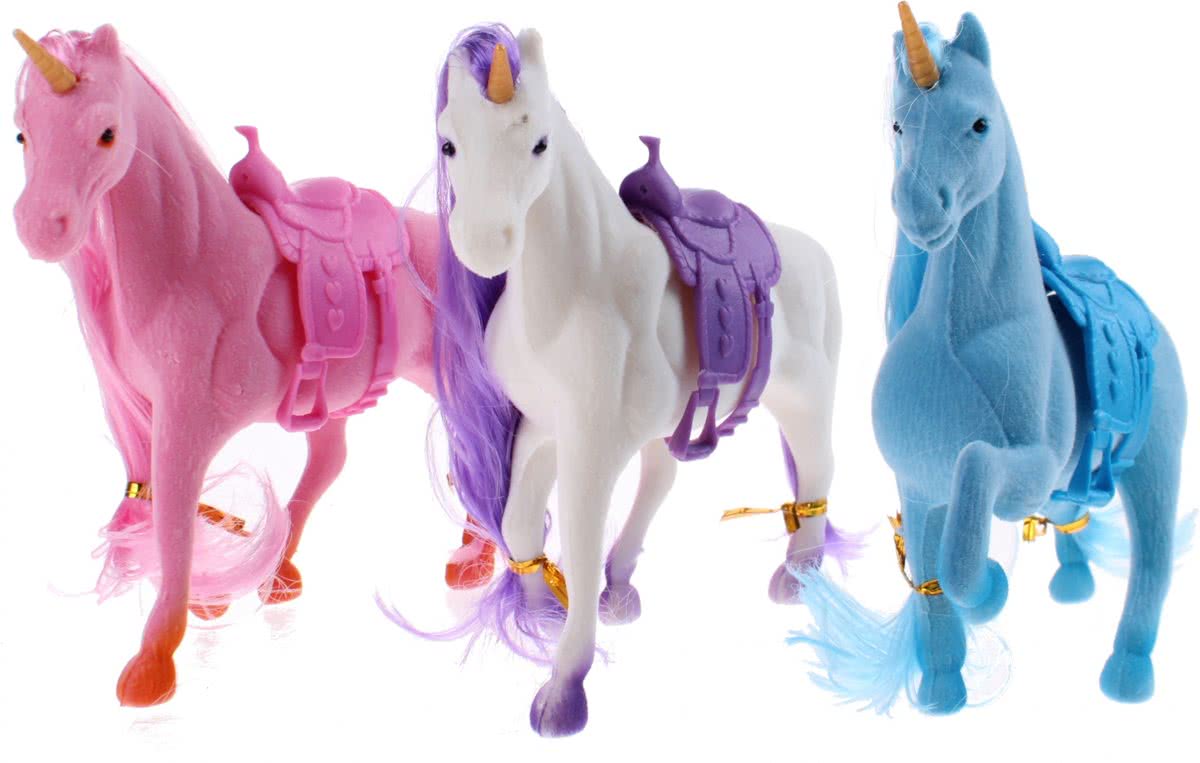 Toi-toys Speelset Unicorn Stable 4-delig Roze/wit/blauw