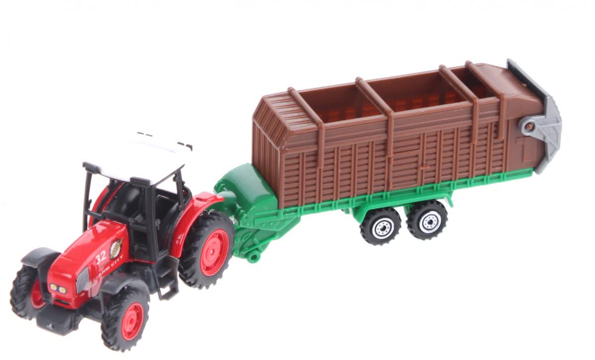 Toi-toys Tractor Met Aanhanger Rood